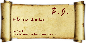 Pósz Janka névjegykártya